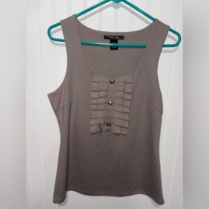 Women's Taupe Vertigo Paris Tank Top with Button Detail| Size Medium